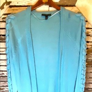 Lane Bryant blue cardigan with ribbon detail